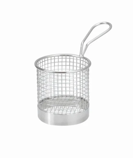 Cestillo chips. Acero inoxidable. Diámetro: 9 cm. Altura: 9 cm