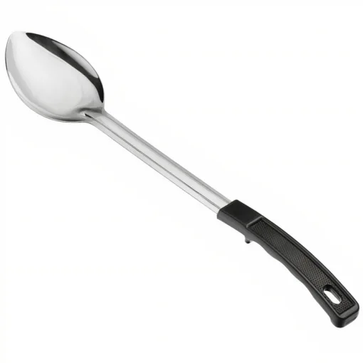 Cuchara de acero inoxidable con mango plástico