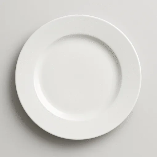 Plato llano ala ancha de porcelana. Modelo HORECA