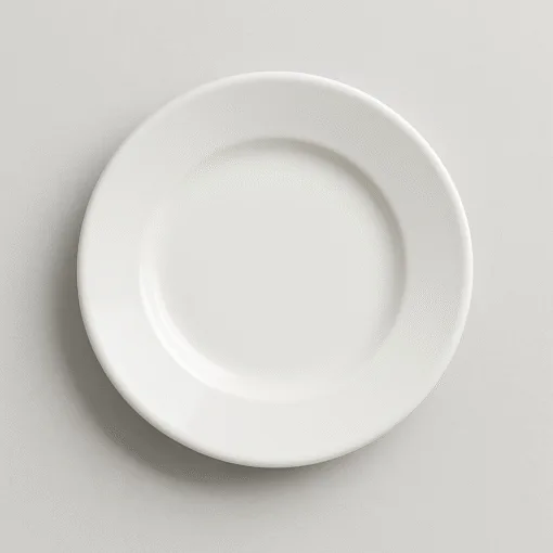 Plato postre ala ancha de porcelana. Modelo HORECA