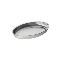 Fuente oval honda de acero inoxidable