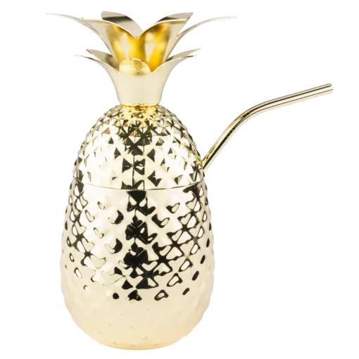 Vaso piña oro de acero inoxidable 18/10