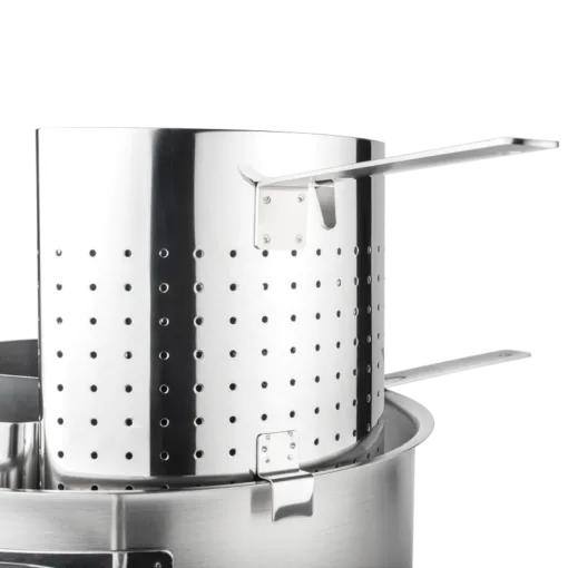 Conjunto cacerola + 4 coladores de pasta de acero inoxidable - Imagen 2