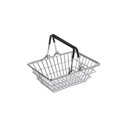 Mini cesta supermercado de acero cromado