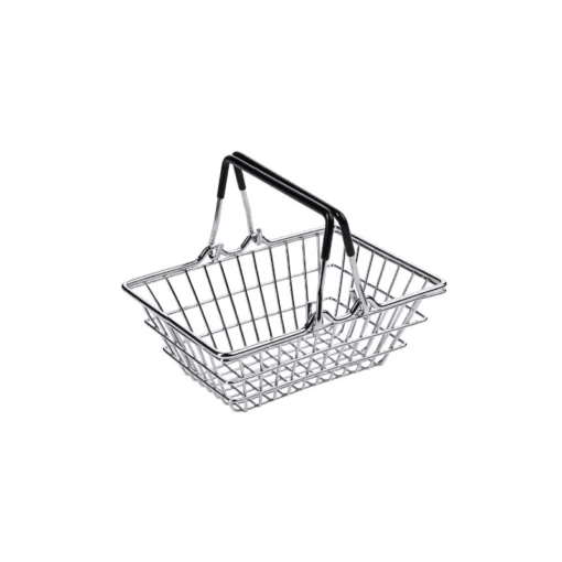 Mini cesta supermercado de acero cromado