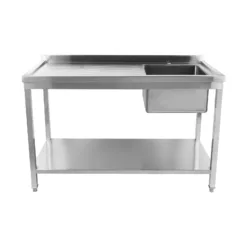 Fregadero con escurridor a la derecha de acero inoxidable