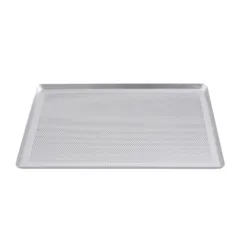 Bandeja perforada pastelería de aluminio borde redondo