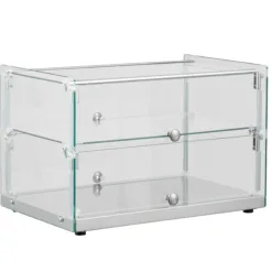 Vitrina recta 2 pisos neutra expositora - 50 L