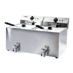 Freidora doble con grifo eléctrica - 12+12 litros